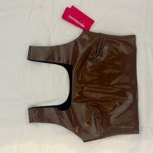 Faux Patent Leather Crop Top